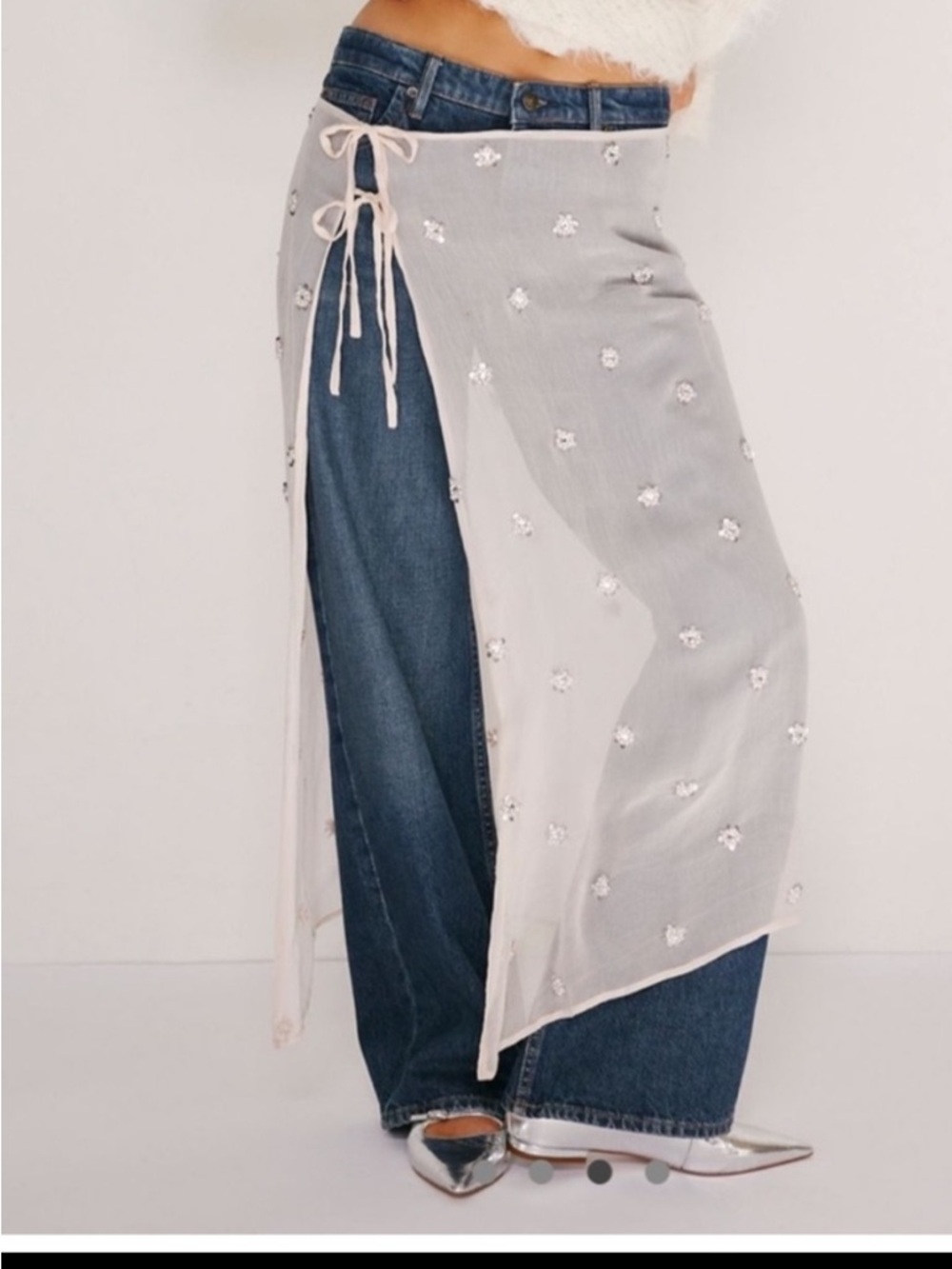 Free People Cream cover up Skirt